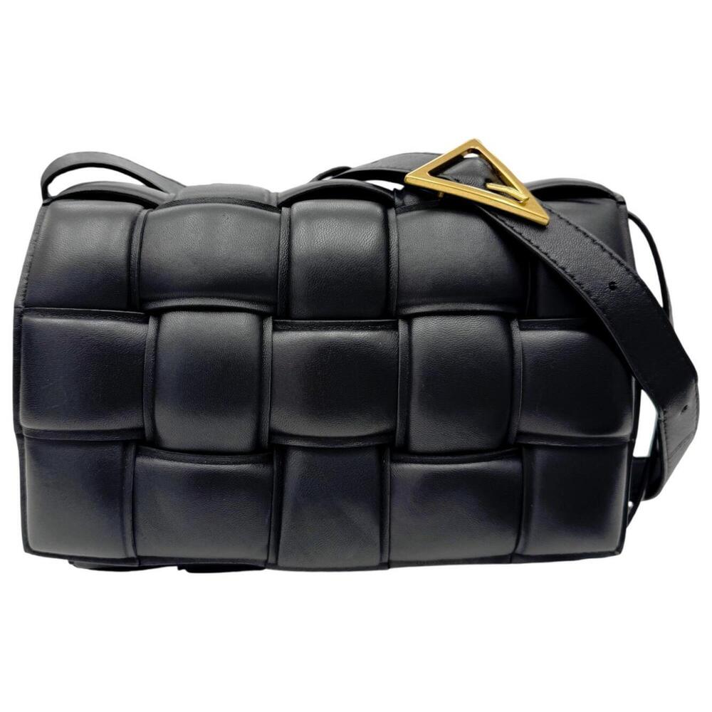 BOTTEGA VENETA Padded Cassette Shoulder Bag, Leather, Intrecciato, Black, Wom...